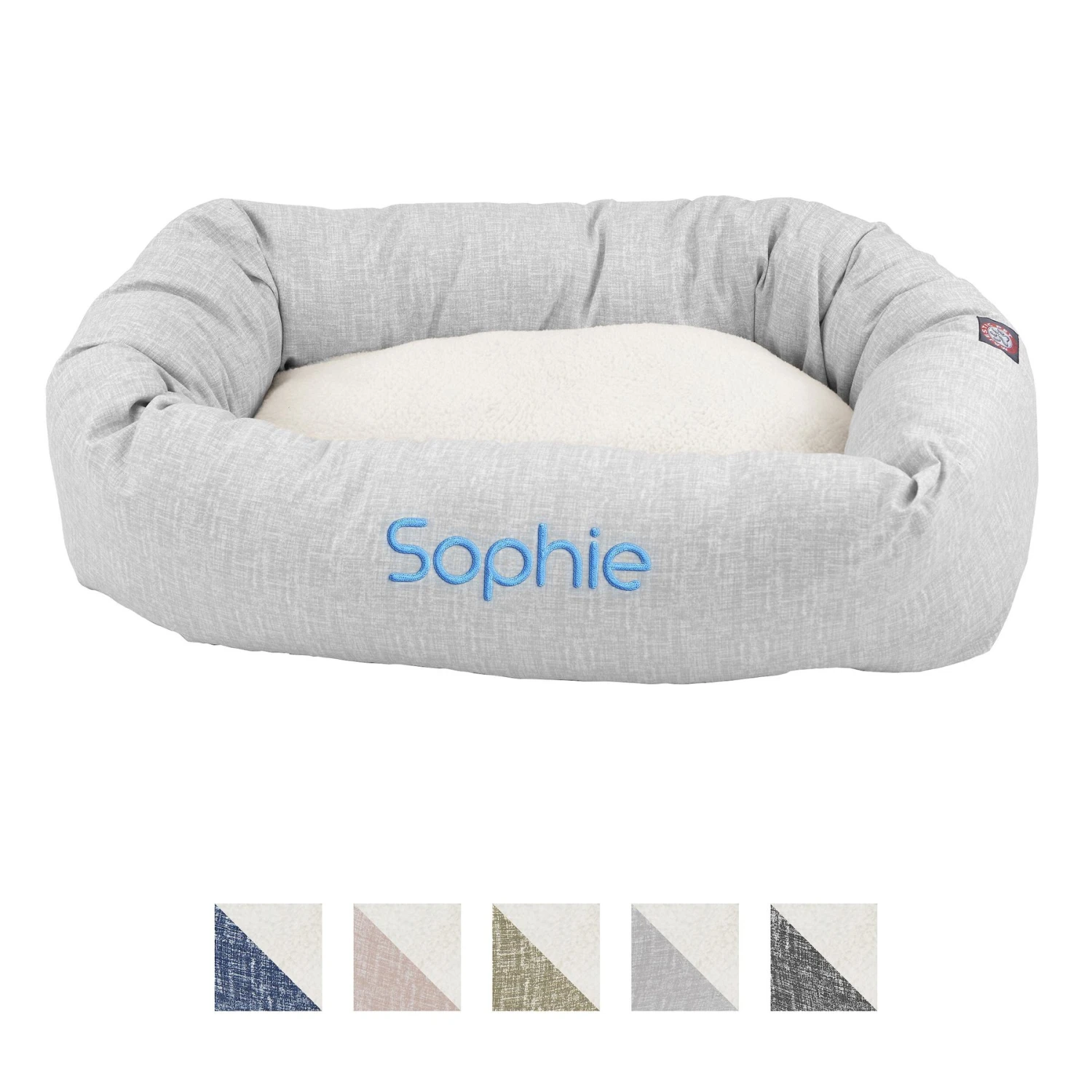 Majestic Pet Palette Heathered Sherpa Personalized Bagel Cat & Dog Bed 1 Majestic Pet Palette Heathered Sherpa Personalized Bagel Cat & Dog Bed