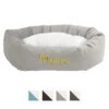 Majestic Pet Velvet Sherpa Personalized Bagel Cat & Dog Bed