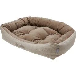 Frisco Rectangular Personalized Bolster Dog Bed W/Removable Cover, Beige, Large -PetSafe Shop Sale 234948 PT2. AC SS1800 V1600206988