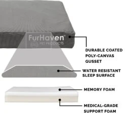 FurHaven Deluxe Oxford Memory Foam Indoor/Outdoor Dog & Cat Bed With Removable Cover -PetSafe Shop Sale 238798 PT5. AC SS1800 V1606375613
