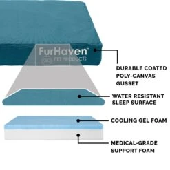 FurHaven Deluxe Oxford Cooling Gel Indoor/Outdoor Dog & Cat Bed With Removable Cover -PetSafe Shop Sale 238827 PT5. AC SS1800 V1627611699