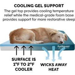 FurHaven Deluxe Oxford Cooling Gel Indoor/Outdoor Dog & Cat Bed With Removable Cover -PetSafe Shop Sale 238827 PT6. AC SS1800 V1627619801