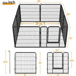 Yaheetech 8-Panel Dog Exercise Pen, Black -PetSafe Shop Sale 242638 PT3. AC SS1800 V1687373900