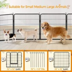 Yaheetech 8-Panel Dog Exercise Pen, Black -PetSafe Shop Sale 242638 PT4. AC SS1800 V1687375276