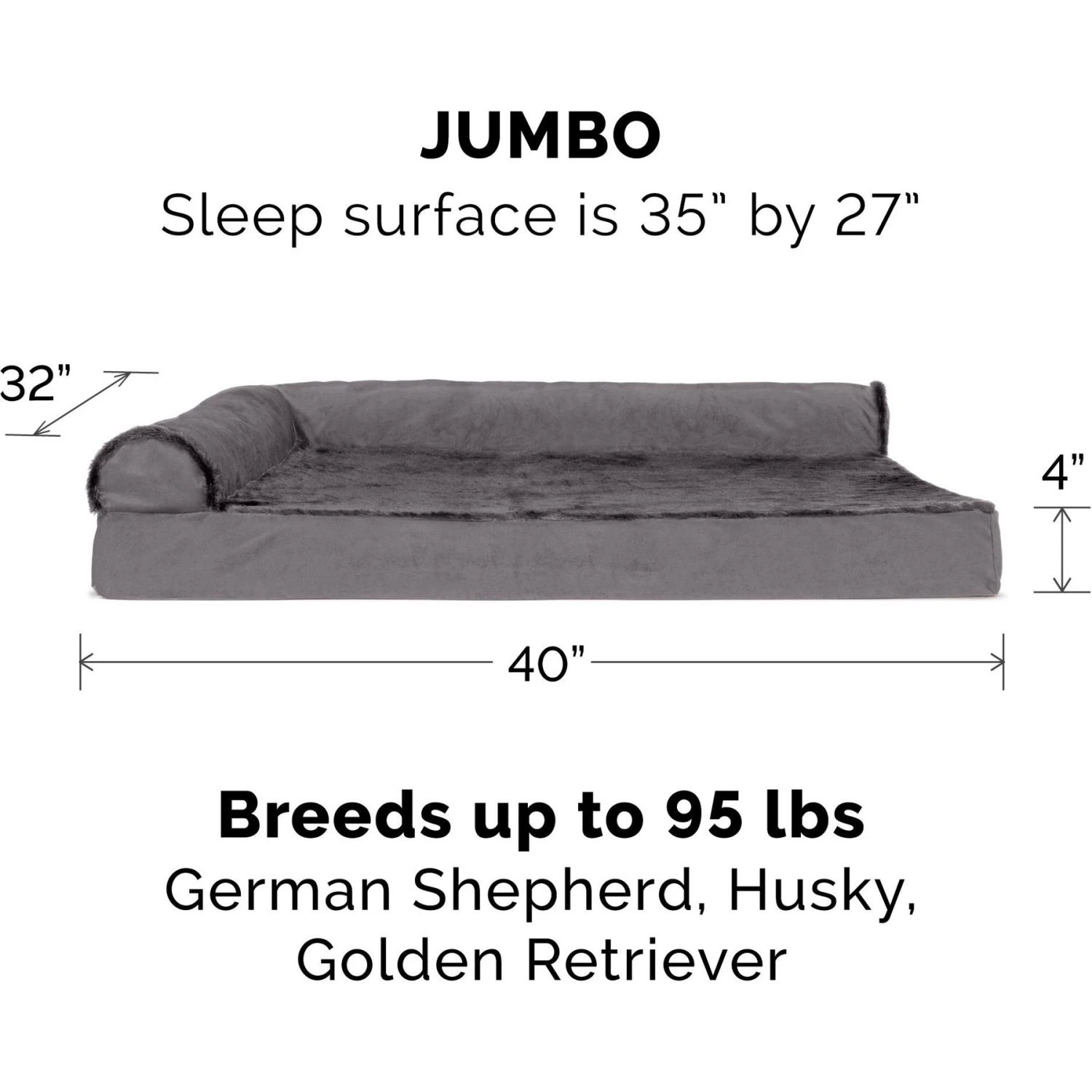 FurHaven Plush Deluxe Chaise Orthopedic Cat & Dog Bed With Removable Cover 2 FurHaven Plush Deluxe Chaise Orthopedic Cat & Dog Bed With Removable Cover - Image 2