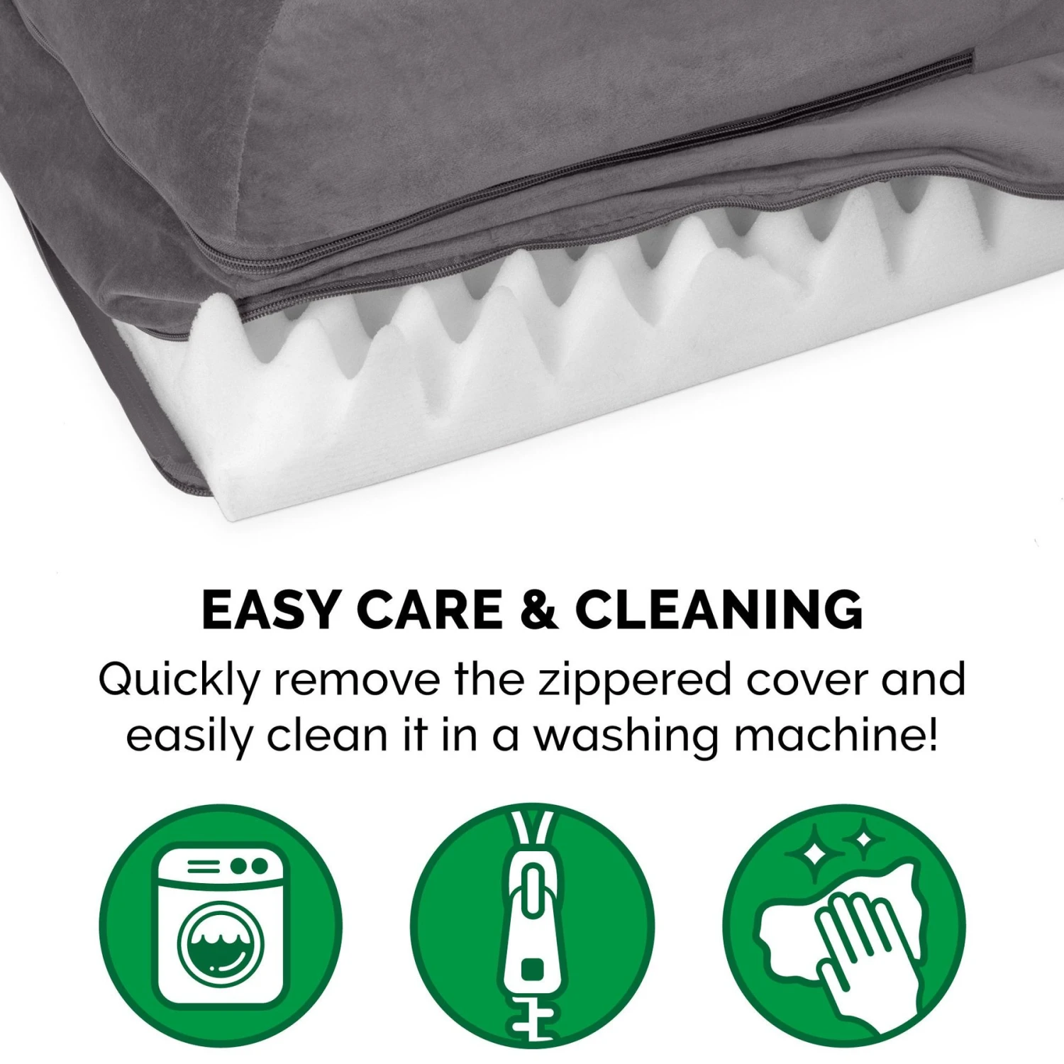 FurHaven Plush Deluxe Chaise Orthopedic Cat & Dog Bed With Removable Cover 9 FurHaven Plush Deluxe Chaise Orthopedic Cat & Dog Bed With Removable Cover - Image 9