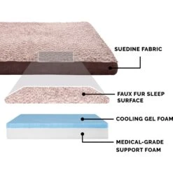 FurHaven Faux Fur & Suede Deluxe Cooling Gel Dog & Cat Mattress -PetSafe Shop Sale 244356 PT5. AC SS1800 V1602836784