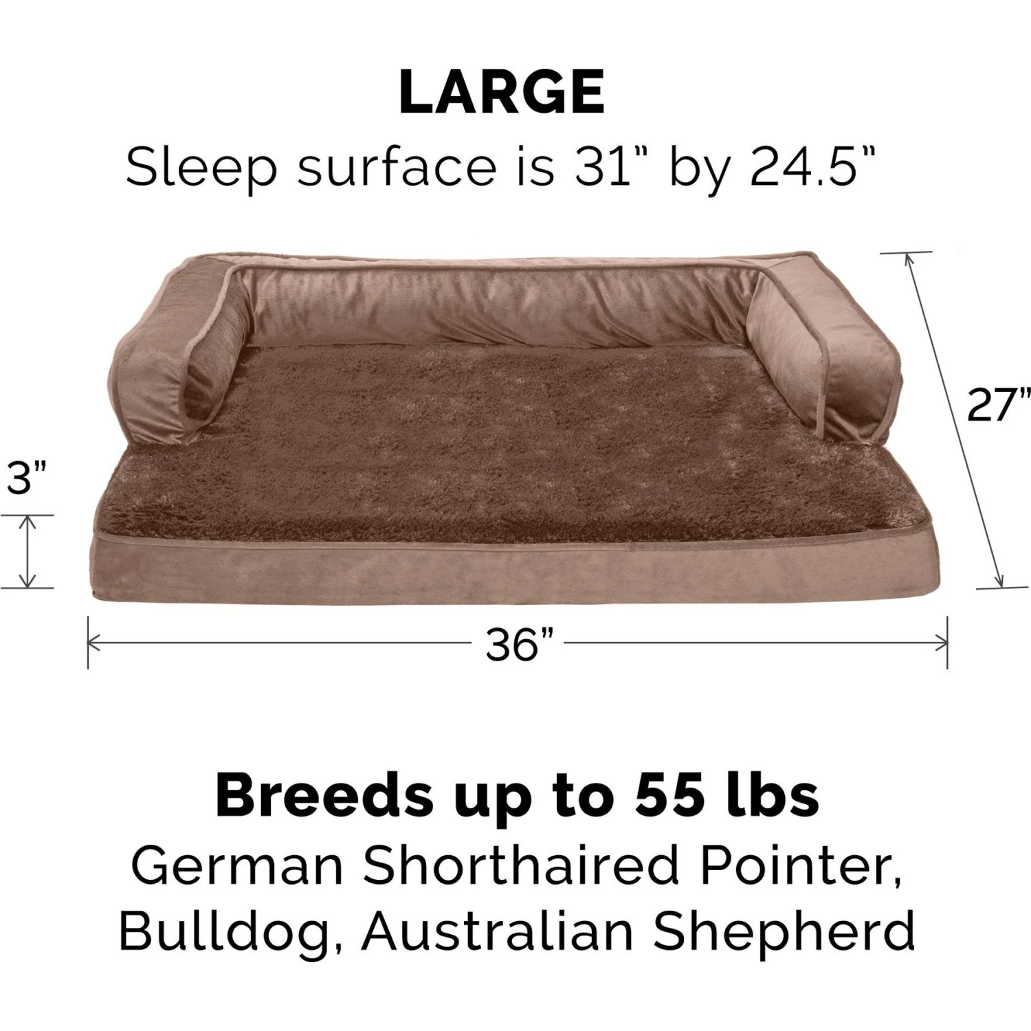 FurHaven Plush & Velvet Orthopedic Comfy Couch Dog & Cat Bed 3 FurHaven Plush & Velvet Orthopedic Comfy Couch Dog & Cat Bed - Image 3