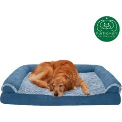 FurHaven Faux Fur & Suede Cooling Gel Sofa Dog & Cat Bed -PetSafe Shop Sale 244475 PT3. AC SS1800 V1606782730