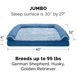 FurHaven Faux Fur & Suede Cooling Gel Sofa Dog & Cat Bed -PetSafe Shop Sale 244475 PT4. AC SS1800 V1667227696