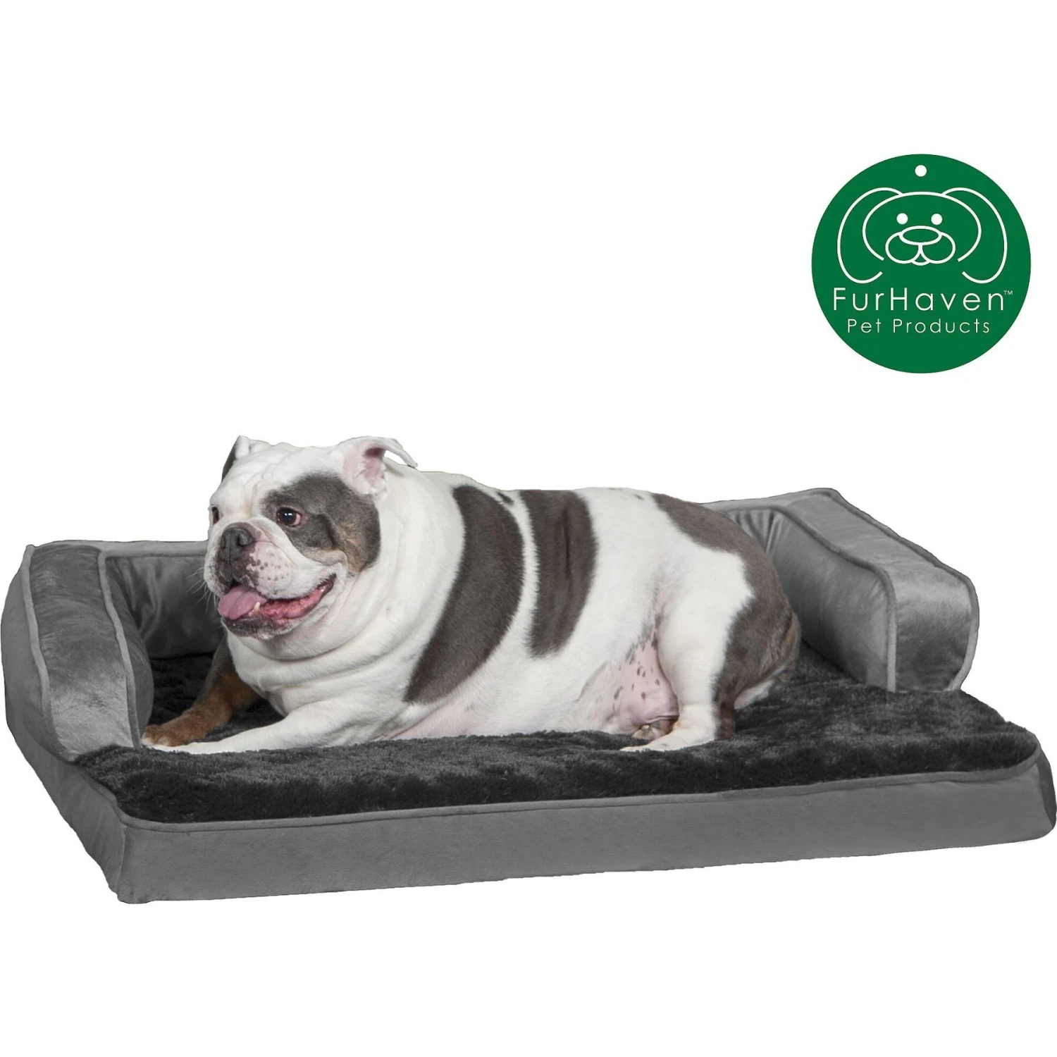 FurHaven Plush & Velvet Cooling Gel Comfy Couch Dog & Cat Bed 4 FurHaven Plush & Velvet Cooling Gel Comfy Couch Dog & Cat Bed - Image 4