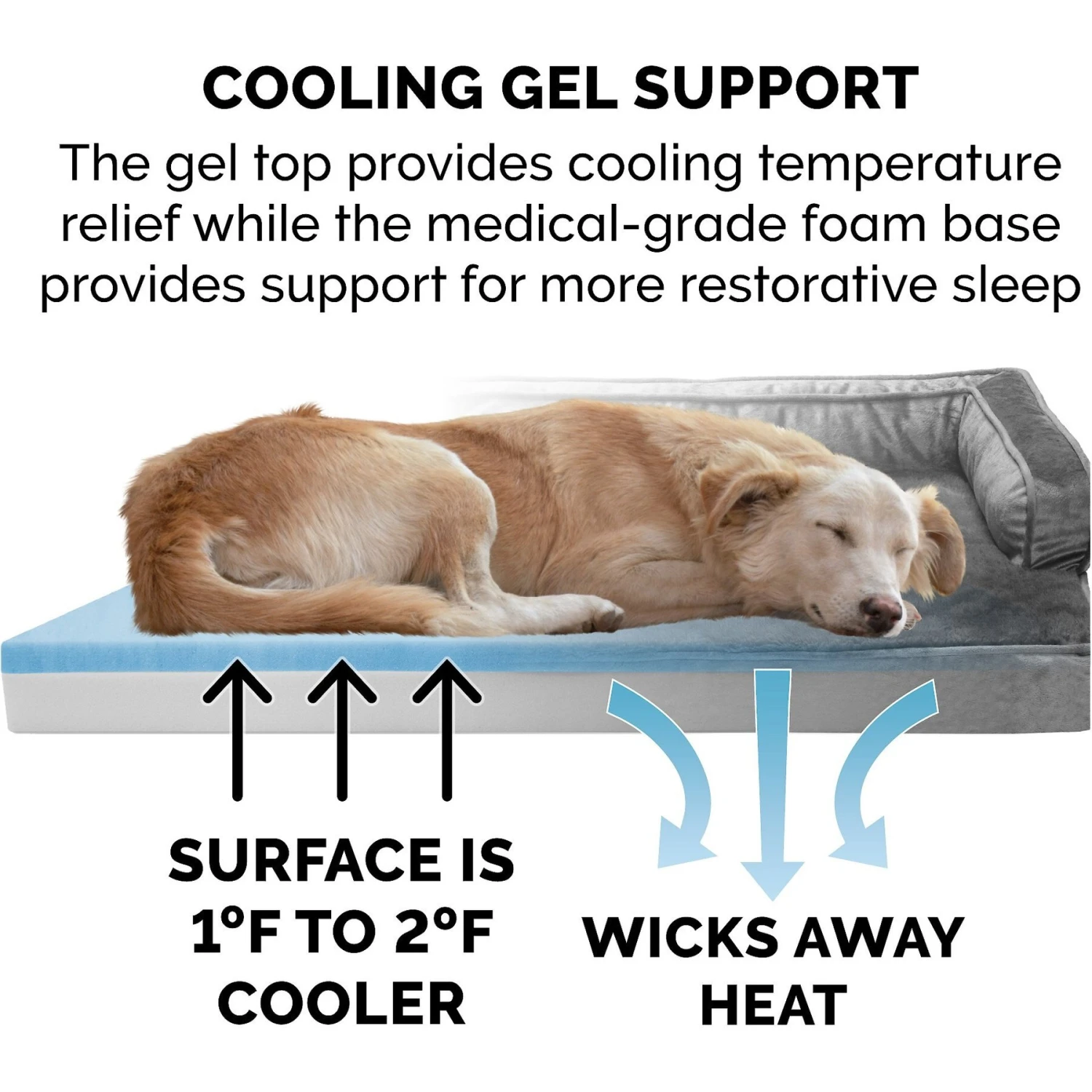 FurHaven Plush & Velvet Cooling Gel Comfy Couch Dog & Cat Bed 7 FurHaven Plush & Velvet Cooling Gel Comfy Couch Dog & Cat Bed - Image 7