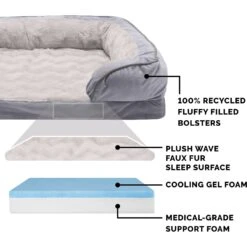 FurHaven Velvet Waves Perfect Comfort Cooling Gel Bolster Cat & Dog Bed With Removable Cover -PetSafe Shop Sale 244658 PT5. AC SS1800 V1602825675