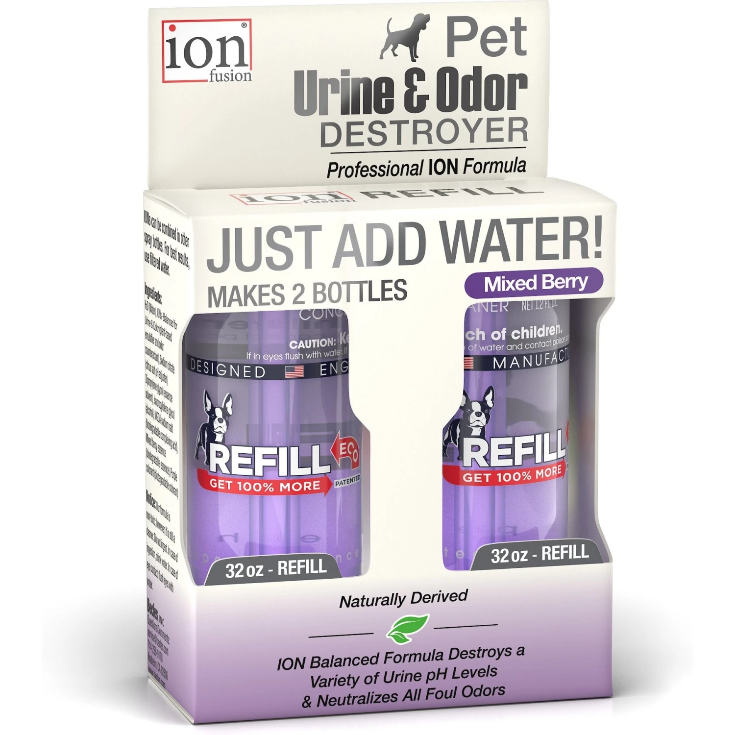 Ion Fusion Professional ION Formula Mixed Berry Pet Urine & Odor Destroyer Refill, 32-oz, 2 Count 1 Ion Fusion Professional ION Formula Mixed Berry Pet Urine & Odor Destroyer Refill, 32-oz, 2 Count