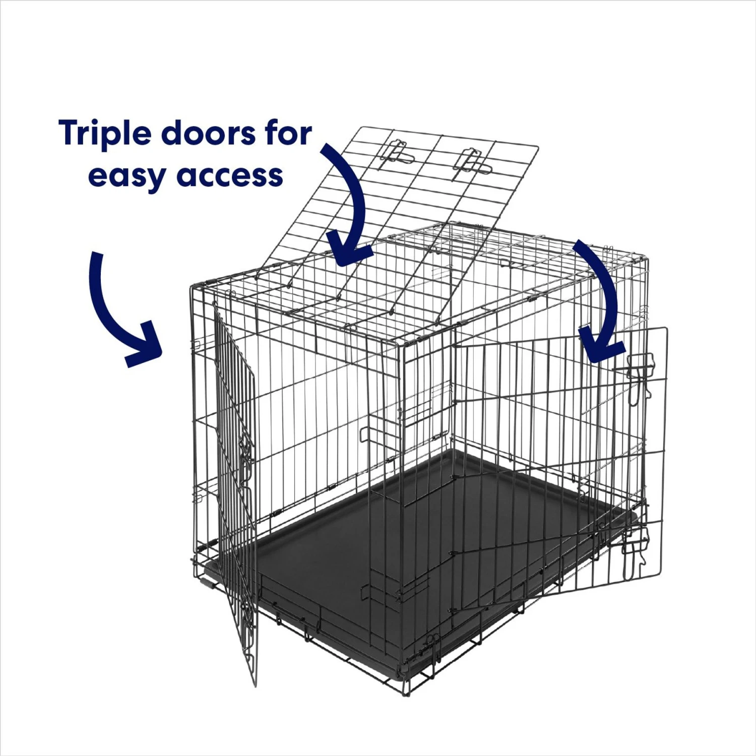 Frisco Heavy Duty All-in-1 Multi-Stage 3 Door Collapsible Wire Dog Crate 6 Frisco Heavy Duty All-in-1 Multi-Stage 3 Door Collapsible Wire Dog Crate - Image 6