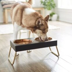 Frisco Copper Stainless Steel Elevated Foldable Double Dog & Cat Bowls -PetSafe Shop Sale 253060 PT2. AC SS1800 V1616594243