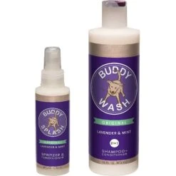 Buddy Wash Splash Lavender & Mint Dog Spritzer & Conditioner & Buddy Wash Original Lavender & Mint Dog Shampoo & Conditioner