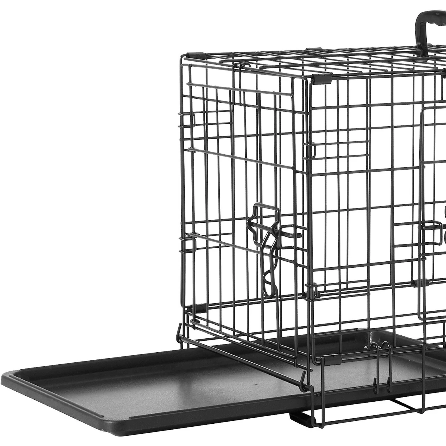 Frisco Fold & Carry Double Door Collapsible Wire Dog Crate & Frisco Gray Basket Weave Dog Crate Mat 2 Frisco Fold & Carry Double Door Collapsible Wire Dog Crate & Frisco Gray Basket Weave Dog Crate Mat - Image 2