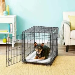 Frisco Heavy Duty Fold & Carry Double Door Collapsible Wire Dog Crate & Frisco Micro Terry Dog Crate Mat -PetSafe Shop Sale 255531 PT2. AC SS1800 V1604149293