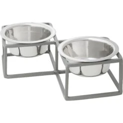 Frisco Elevated Diamond Stainless Steel Double Diner Dog & Cat Bowl 9 Frisco Elevated Diamond Stainless Steel Double Diner Dog & Cat Bowl -PetSafe Shop Sale 257147 PT2. AC SS1800 V1612365678