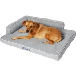 Frisco Faux Linen Corner Personalized Bolster Dog Bed W/Removable Cover, Harbour Blue, XL -PetSafe Shop Sale 262161 PT2. AC SS1800 V1615568485