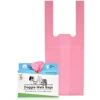 Doggie Walk Bags Citrus Scented Tie Handle Dog Poop Bags, Pink
