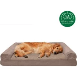 FurHaven Plush & Suede Cooling Gel Bolster Dog Bed With Removable Cover -PetSafe Shop Sale 266006 PT3. AC SS1800 V1619657858