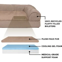 FurHaven Plush & Suede Cooling Gel Bolster Dog Bed With Removable Cover -PetSafe Shop Sale 266006 PT5. AC SS1800 V1619655454
