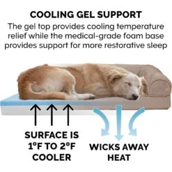 FurHaven Plush & Suede Cooling Gel Bolster Dog Bed With Removable Cover -PetSafe Shop Sale 266006 PT6. AC SS1800 V1619656339