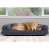 FurHaven Quilted Bolster Cat & Dog Bed With Removable Cover