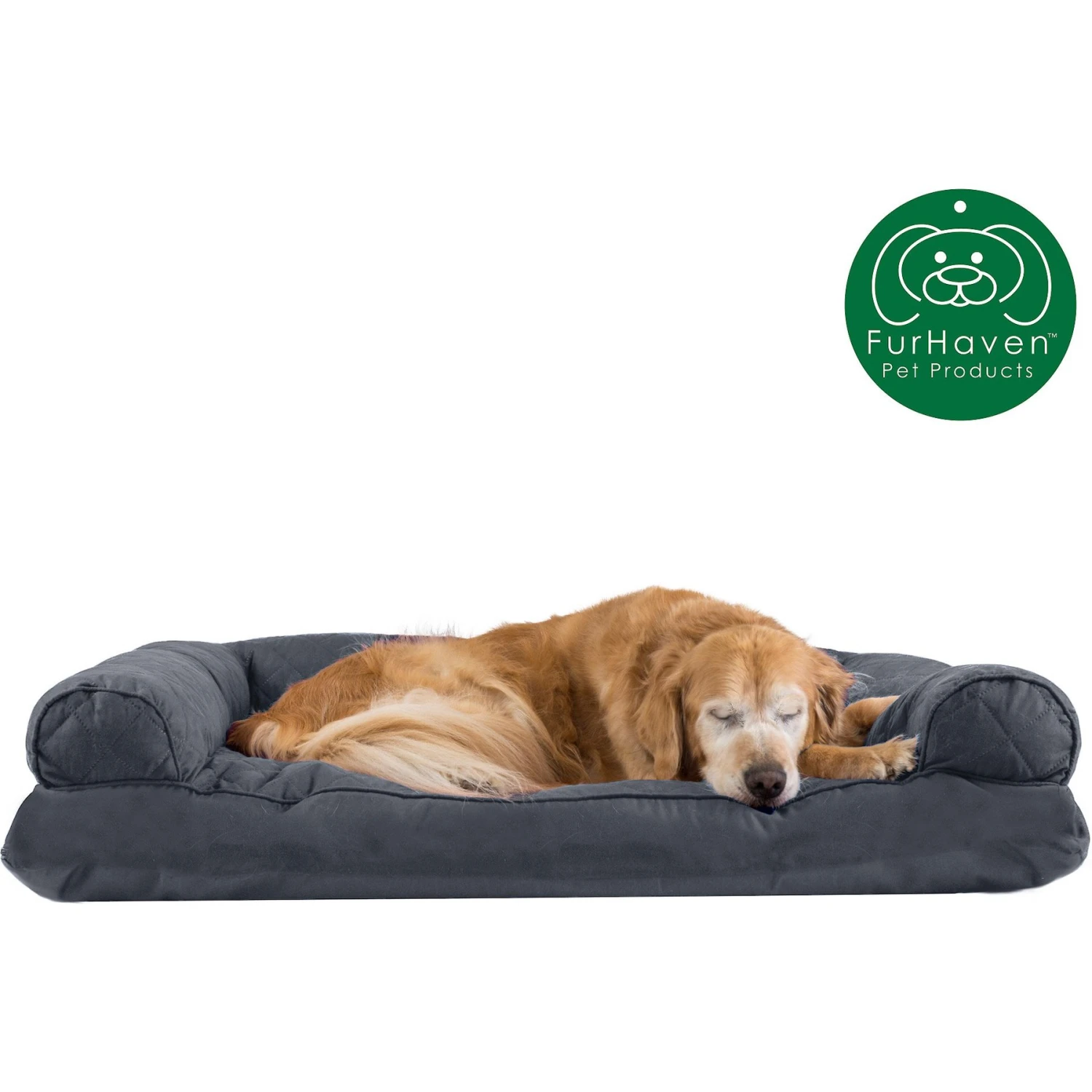 FurHaven Quilted Bolster Cat & Dog Bed With Removable Cover 4 FurHaven Quilted Bolster Cat & Dog Bed With Removable Cover - Image 4