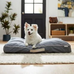 Frisco Chambray Pillow Dog Bed W/Removable Cover