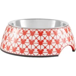 Disney Mickey Mouse Red Deco Stainless Steel & Melamine Dog & Cat Bowl