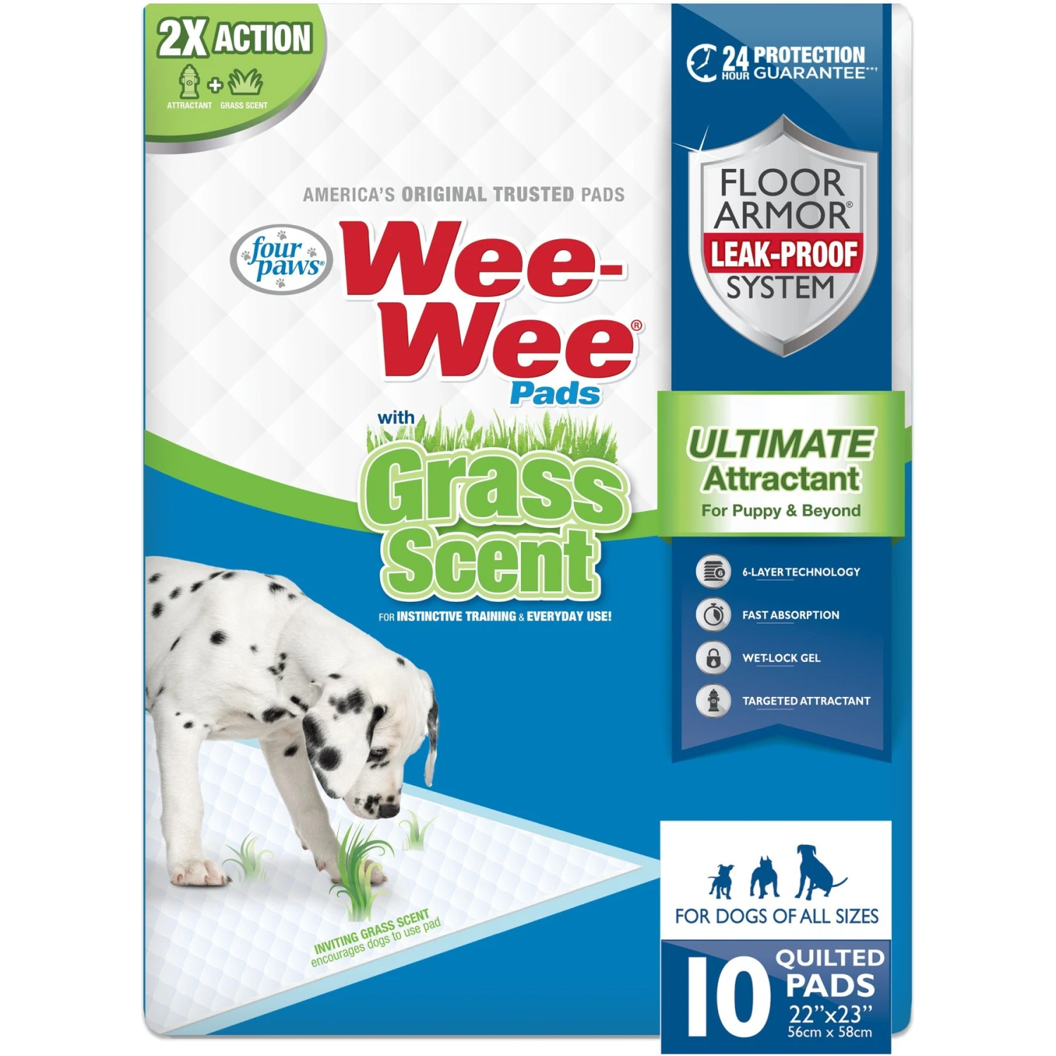 Four Paws Wee-Wee Ultimate Attractant Dog Pee Pads With Grass Scent 1 Four Paws Wee-Wee Ultimate Attractant Dog Pee Pads With Grass Scent