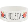 Frisco Flower Ceramic Personalized Dog Bowl