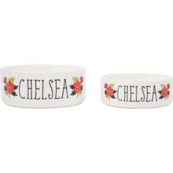 Frisco Flower Ceramic Personalized Dog Bowl -PetSafe Shop Sale 286985 PT5. AC SS1800 V1625860262