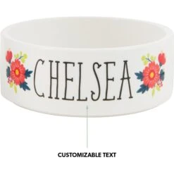 Frisco Flower Ceramic Personalized Dog Bowl -PetSafe Shop Sale 286985 PT6. AC SS1800 V1625860866