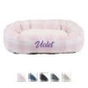 Majestic Pet Anderson Check Sherpa Personalized Bagel Cat & Dog Bed