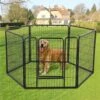 Yaheetech Heavy Duty Wire Dog & Cat Playpen, Black