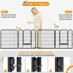 Yaheetech Heavy Duty Wire Dog & Cat Playpen, Black -PetSafe Shop Sale 295094 PT4. AC SS1800 V1659907762