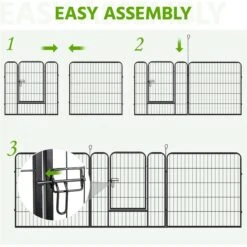 Yaheetech Heavy Duty Wire Dog & Cat Playpen, Black -PetSafe Shop Sale 295094 PT5. AC SS1800 V1659907757