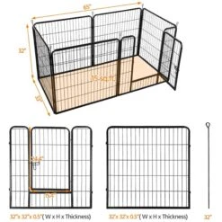 Yaheetech Heavy Duty Wire Dog & Cat Playpen, Black -PetSafe Shop Sale 295094 PT6. AC SS1800 V1659907817