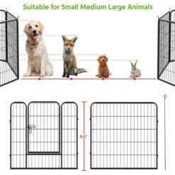 Yaheetech Heavy Duty Wire Dog & Cat Playpen, Black -PetSafe Shop Sale 295094 PT7. AC SS1800 V1659907877