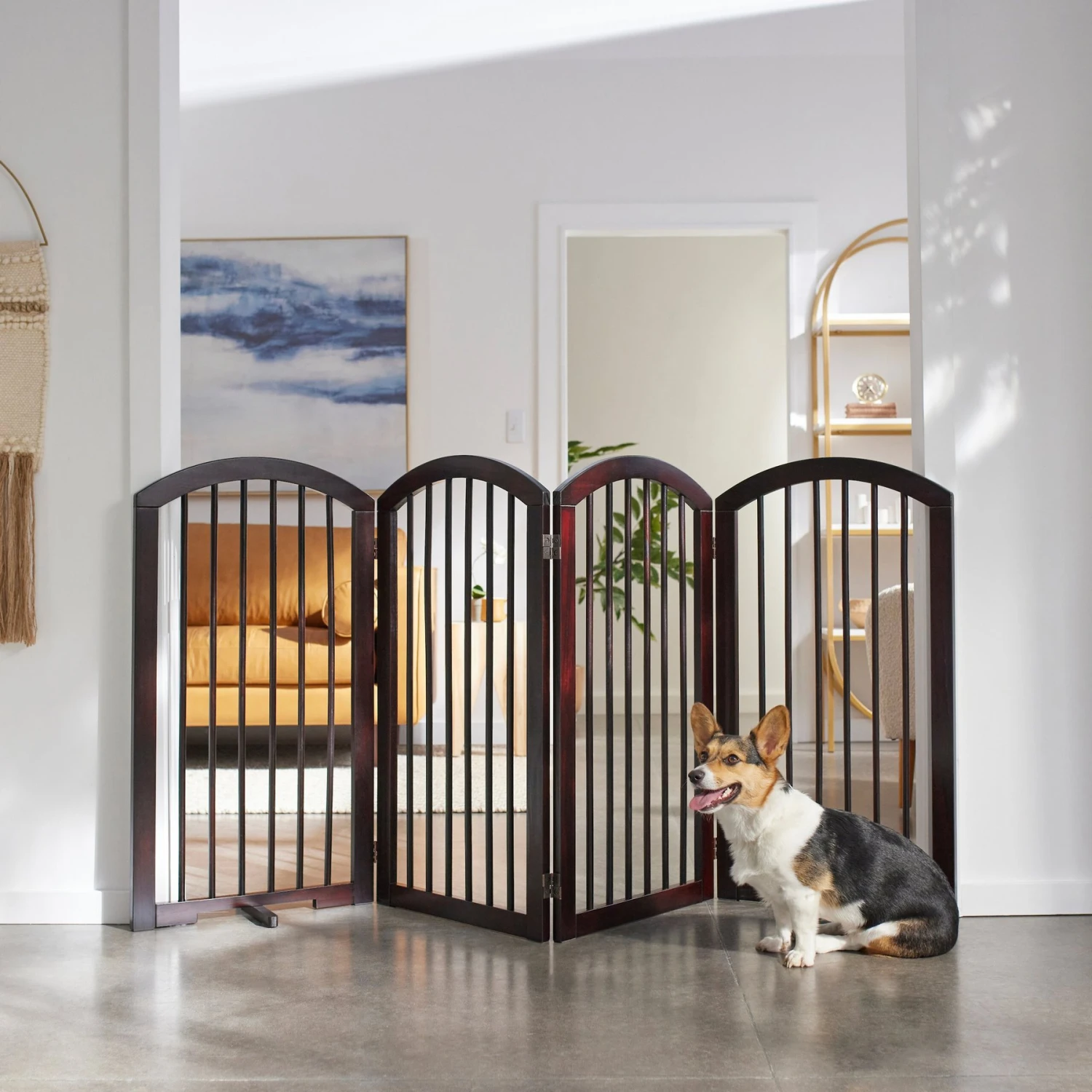 Frisco Arch 4-Panel Solid Wood Dog Gate 1 Frisco Arch 4-Panel Solid Wood Dog Gate