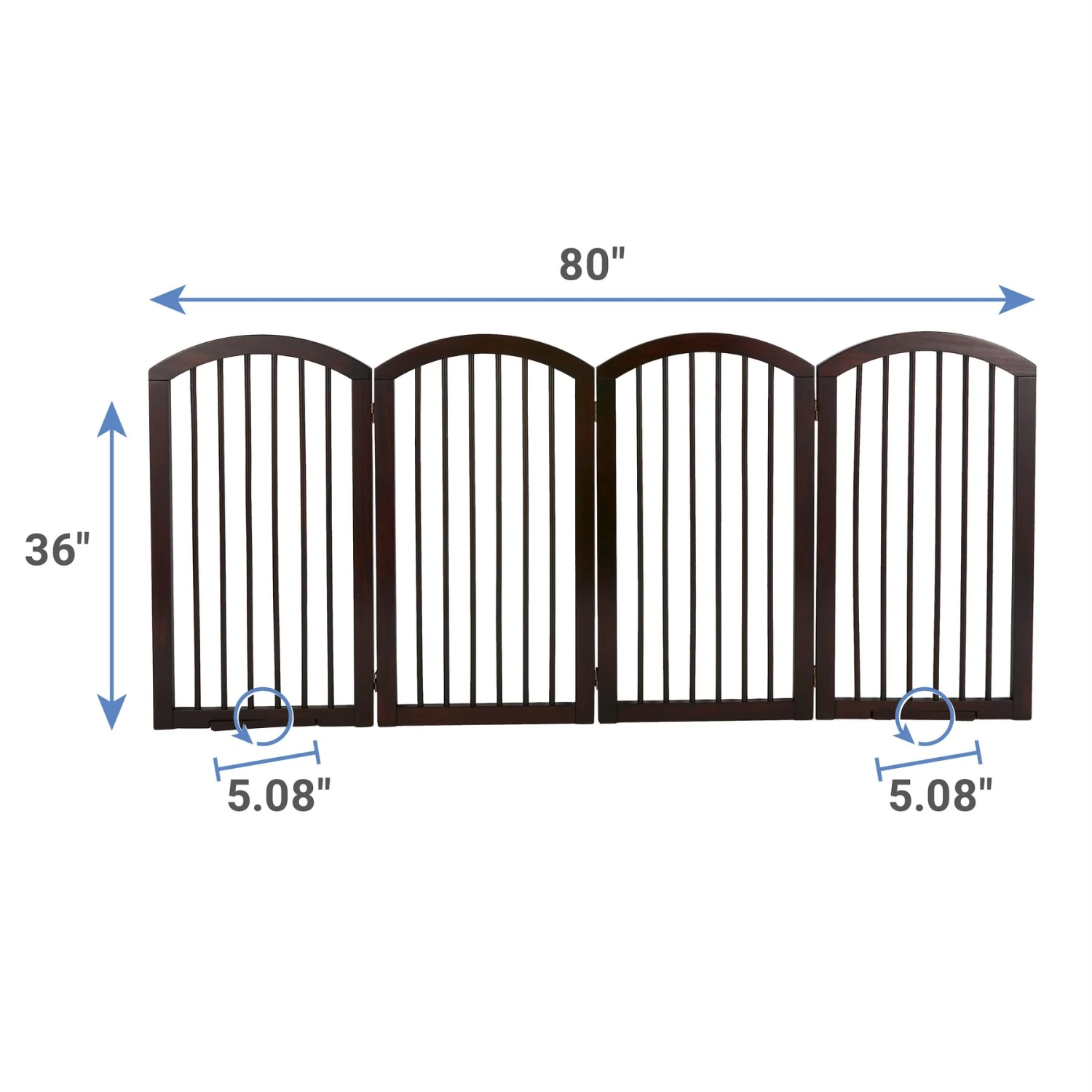 Frisco Arch 4-Panel Solid Wood Dog Gate 2 Frisco Arch 4-Panel Solid Wood Dog Gate - Image 2