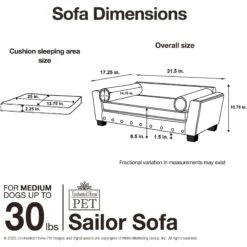 Enchanted Home Pet Sailor Sofa Cat & Dog Bed With Removable Cover 15 Enchanted Home Pet Sailor Sofa Cat & Dog Bed With Removable Cover -PetSafe Shop Sale 305355 PT6. AC SS1800 V1623249450