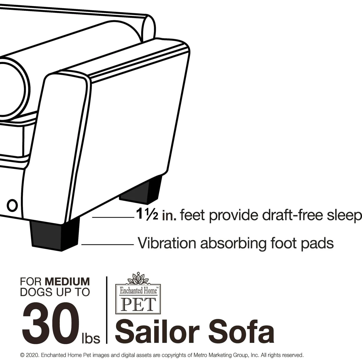 Enchanted Home Pet Sailor Sofa Cat & Dog Bed With Removable Cover 8 Enchanted Home Pet Sailor Sofa Cat & Dog Bed With Removable Cover - Image 8