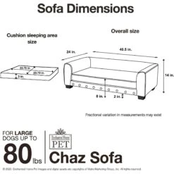 Enchanted Home Pet Chaz Sofa Cat & Dog Bed With Removable Cover -PetSafe Shop Sale 305363 PT6. AC SS1800 V1623249835
