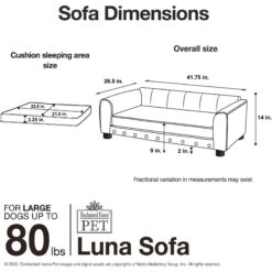 Enchanted Home Pet Luna Sofa Cat & Dog Bed With Removable Cover -PetSafe Shop Sale 305365 PT6. AC SS1800 V1623249766