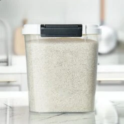 Hanamya BPA Free Pet Food Storage Container & Measuring Cup, White & Grey -PetSafe Shop Sale 306780 PT3. AC SS1800 V1697582801